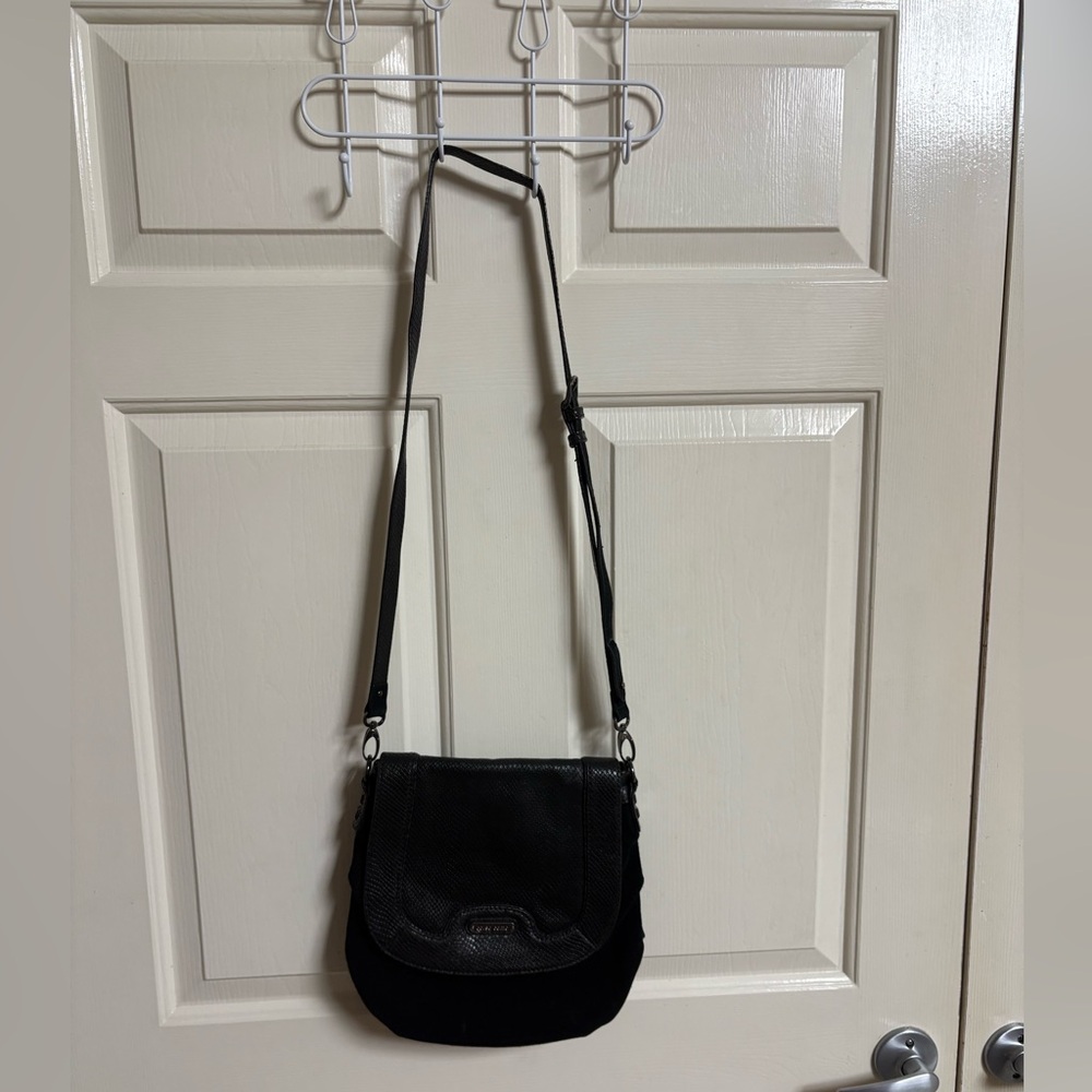Corso Como Suede Reptile Leather Cross Body Bag